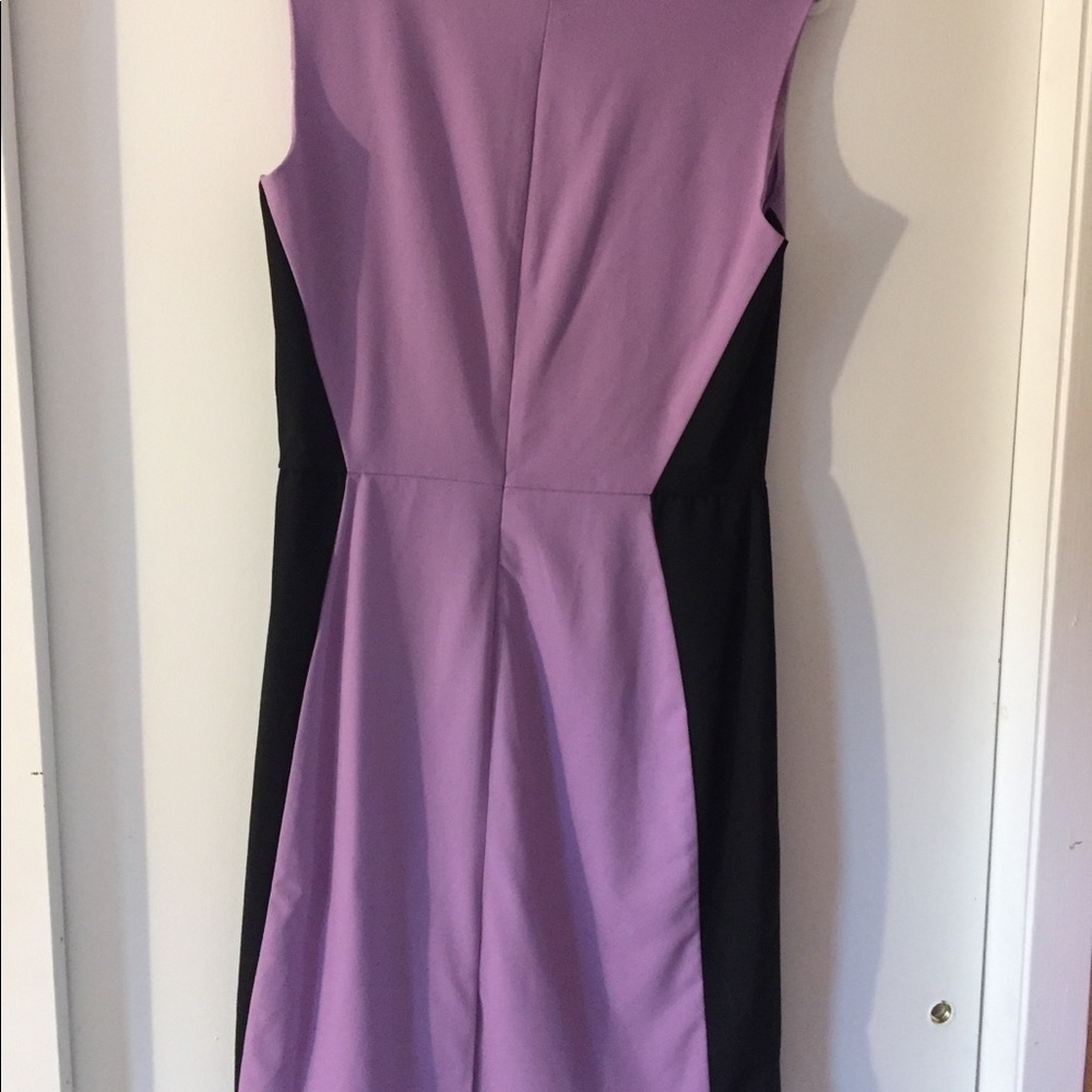 Knee length fitted dress for office. Purple - Picture 2 of 2